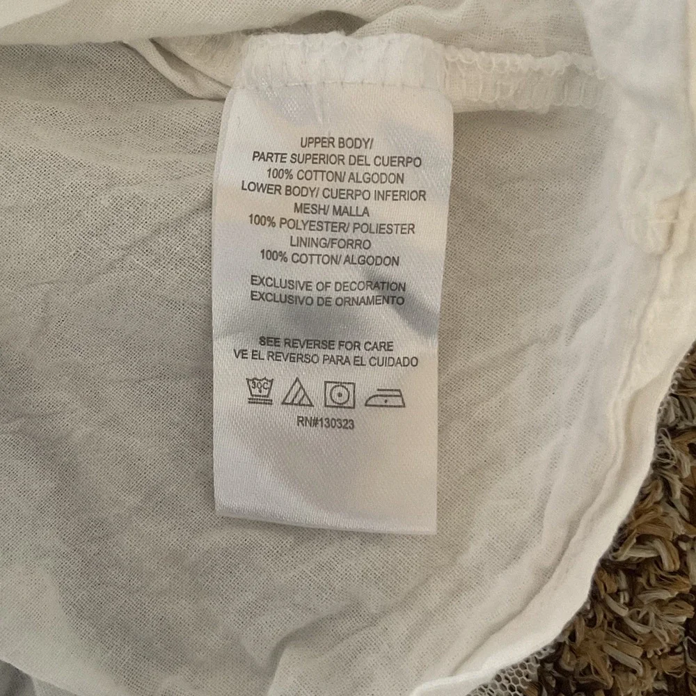 Calvin Klein Jeans Toddler Girls Denim Tulle Dress Size 2T Blue Ivory Sleeveless